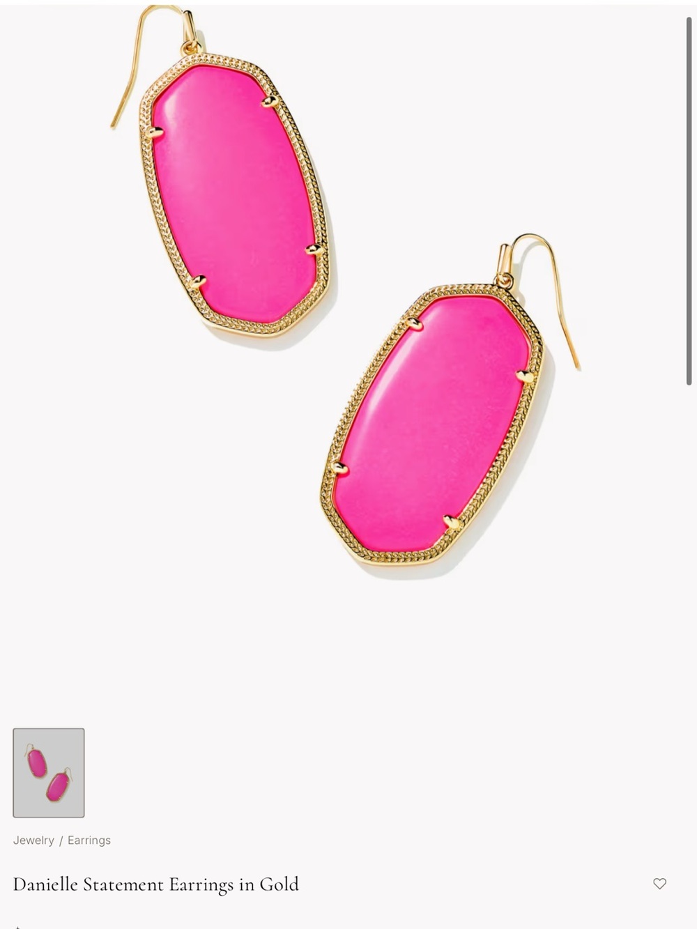 Kendra Scott Danielle Statement Earrings in Bright Pink and Gold